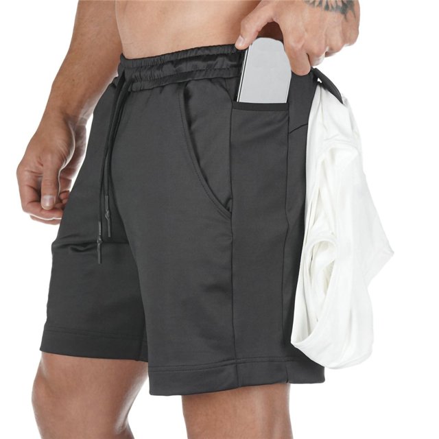 ohmzyzo Men's Athletic Running Shorts Workout Gym Short Quick Dry Lightweight Tennis Basketball with Zipper Pockets