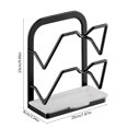thumbnail image 3 of Black S Iron Pot Lid Rack No Hole Wall Mounted Kitchen Shelf Cutting Board Holder Chopping Board Bracket Organizer Black Color Small Size 7.87X3.54X9.06 Inches, 3 of 6