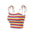 thumbnail image 1 of INSPIRE CHIC Camisole Tube d'Été à Bretelles Spaghetti à Nouer à Rayures Arc-en-Ciel pour Femmes, 1 of 6