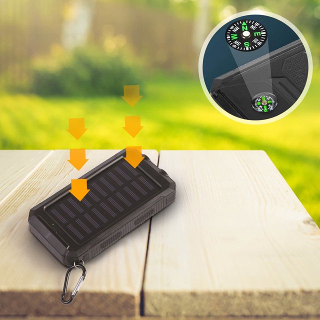 Edgergery Solar Power Bank Solar Power Bank 10000mAh Portable Power Bank 5ml