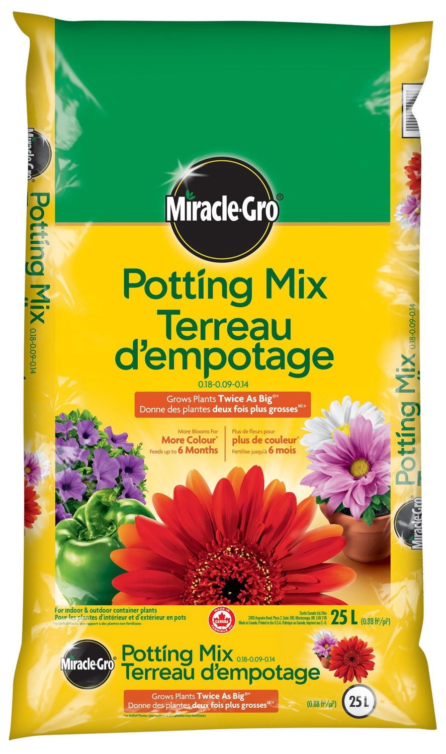 Miracle-Gro terreau d’empotage 25L