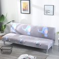 thumbnail image 1 of 2024 Futon Slipcover Armless Sofa Covers Stretch Sofa Bed Slipcover Protector Elastic (Light Gray Animal), 1 of 8