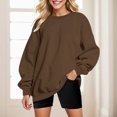 thumbnail image 1 of Aboser Chandails à Col Rond pour Femmes, Coupe Ample, Décontractés, Unis, Chandail à Enfiler, Ample, Doux, Manches Longues, Blouse, Hauts, Tenues d'Automne 2024, 1 of 4