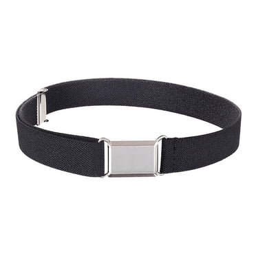 Ceinture pour Tout-Petits Élastique Ajustable Extensible Ceintures Unisexes Boucle Carrée Argentée