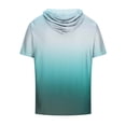 thumbnail image 4 of Besolor Mens Casual Hooded Tops Gradient Drawstring Short Sleeve Shirts Sports ness Pullover Summer Blouse, 4 of 4