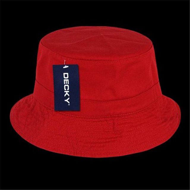 Decky 961-PL-RED-06 Polo Bucket Hat, Red - Small & Medium