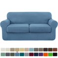 thumbnail image 1 of CHOK 2024 Housse de Sofa Extensible à Texture Quadrillée Housse de Canapé avec Housse de Coussin Séparée (Sofa Gris), 1 of 6