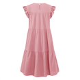 thumbnail image 4 of MesaSe Femmes Cou Casual Manches Courtes à Volants Robes d'Été, 4 of 4