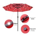 thumbnail image 4 of Yescom 9 Ft 3 Tier Patio Umbrella with 24 Solar LED Crank Tilt Button Aluminum UV70+ Home Red, 4 of 9