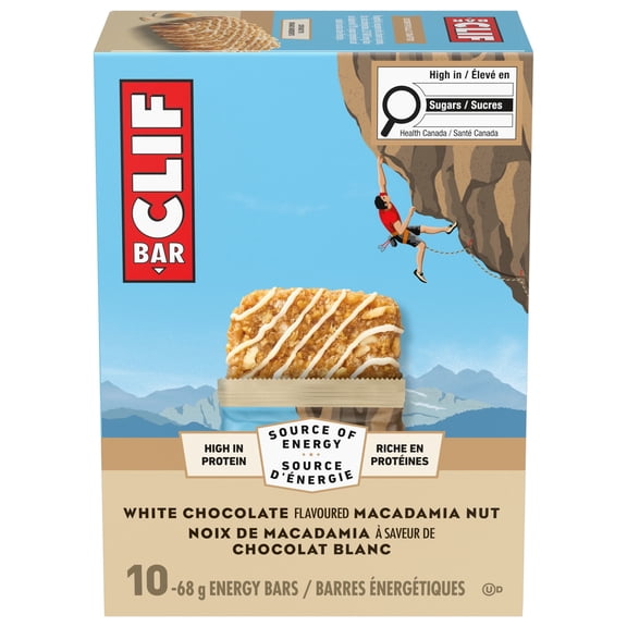CLIF BAR Energy Bars, White Chocolate Macadamia Nut, Granola Bar, High in Protein, Contains 70% Organic Ingredients 10 Bars