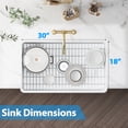 thumbnail image 2 of 30/33/36 Inch Farmhouse Sink, White Kitchen Sink, Single Bowl, with Accessories 2 Types, for Kitchen, Bottom Grid and Strainer Drain, 2 of 7