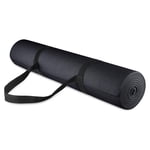 Fitvids 1/4-Inch Tapis de yoga à haute densité, épais et antidérapant, avec ceinture de transport, noir