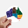 thumbnail image 1 of Australia Map Territory and State Colorful Illustration Sticker Round Wall Suitcase Laptop Label Bumper, 1 of 1