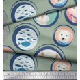 thumbnail image 3 of Soimoi Poly Georgette Fabric Circle,Fish & Cute Animals Patchwork Decor Fabric Printed Yard 52 Inch Wide, 3 of 3