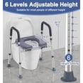 thumbnail image 3 of Toilet Seat Risers for Seniors Raised Toilet Seat with Handles &; Padded Seat  Adjustable Height &; Width  Elevated Toilet Seat for Elderly  Handicap  Fit Any Toilet, 3 of 7