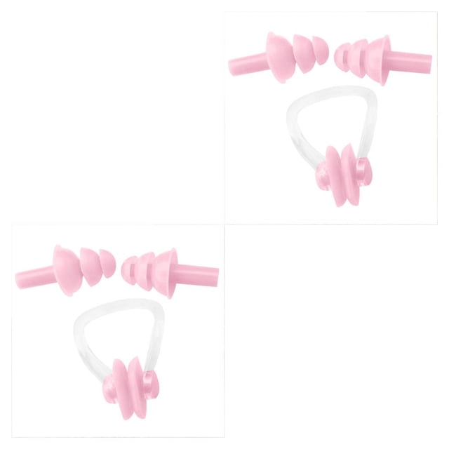 Youkk Waterproof Nose Clip Swimming Anti-skid Earplug for Protection Ear Protector Pink 2Set