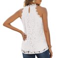 thumbnail image 4 of Tank , Fashionable Sleeveless Shirt Keyhole Back Stylish  For Summer White S, 4 of 6