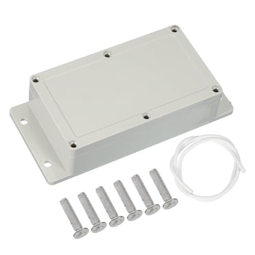 Uxcell Boîtier de Jonction, Boîtier d'Enceinte Électrique en Plastique ABS Étanche, Couvre-Fiche de Prise Protecteur de Cordon avec Plaque de Montage pour Projets Électriques Intérieur Extérieur Blanc/gris 158 x 90 x 46 mm
