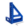 thumbnail image 1 of yeacher Règle de Menuiserie en Alliage d'Aluminium avec Mesure d'Angle 45°/90°, Trou pour Marquage de Précision, Durable et Résistant à la Rouille, Idéal pour les Charpentiers et les Amateurs de Bricolage (Bleu), 1 of 6