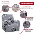 thumbnail image 3 of Dznils Housse Extensible Imprimée pour Fauteuil Inclinable en Polyester, Gris, 3 of 9