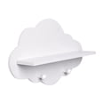 thumbnail image 2 of Wooden Storage Rack Wooden Cloud Wall Shelf with Hooks Multifunctional Storage Rack for Kids Room Toy Display and Coat Hanging(White,1Pcs) JASKFLY, 2 of 6