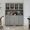 thumbnail image 1 of MONSLIPA Buffet Sideboard Kitchen Storage Cabinet MDF Gray, 1 of 8