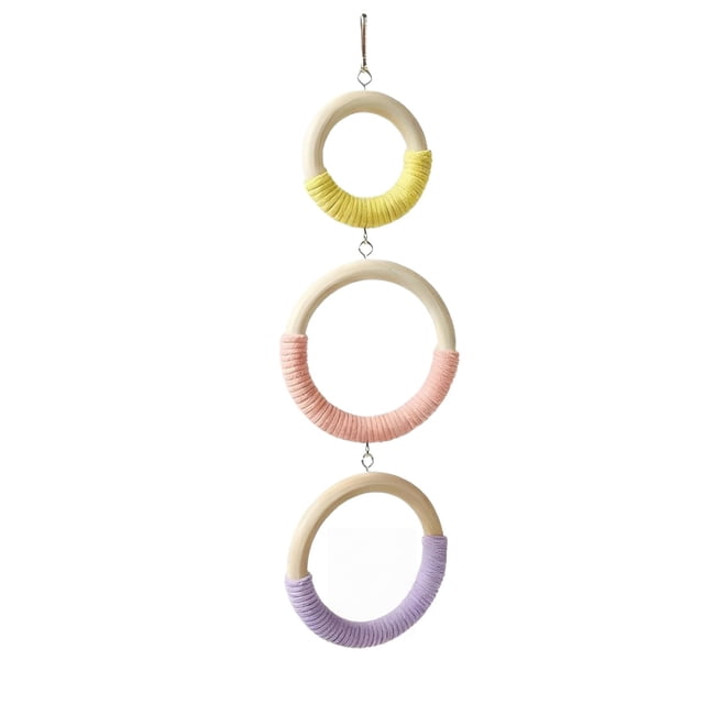 Triple Ring Rope Parrot Swing Glider Hanging Bird Toy for Cage Enrichment and Playful Exercise