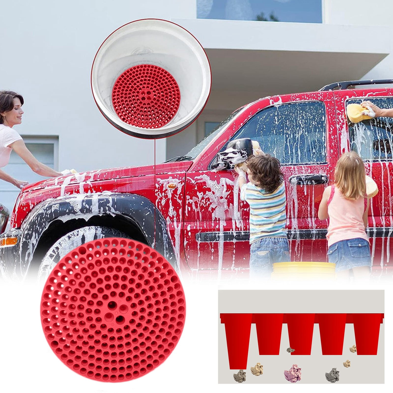 Dvkptbk Plastics Wash Isolation Tray Car Wash Shop Tools Car Wash Sand and Gravel Car Wash Isolation Net Funnel Car Wash Bucket Sand and Gravel Filter Screen Other Exterior Accessories