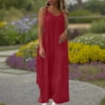 thumbnail image 2 of Wlynlyn Plus Size Jumpsuits for Women Sleeveless Rompers V Neck Baggy Wide Leg Trousers Overalls Size XL, 2 of 7