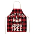 thumbnail image 1 of Oleegame 1PC Pretty Apron Christmas Kitchen Cooking Aprons Plaid Aprons Adjustable Buffalo Plaid Baking Apron, 1 of 7