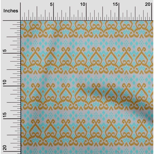 oneOone Polyester Lycra Fabric Swirl Ikat Printed Craft Fabric BTY 56 Inch Wide