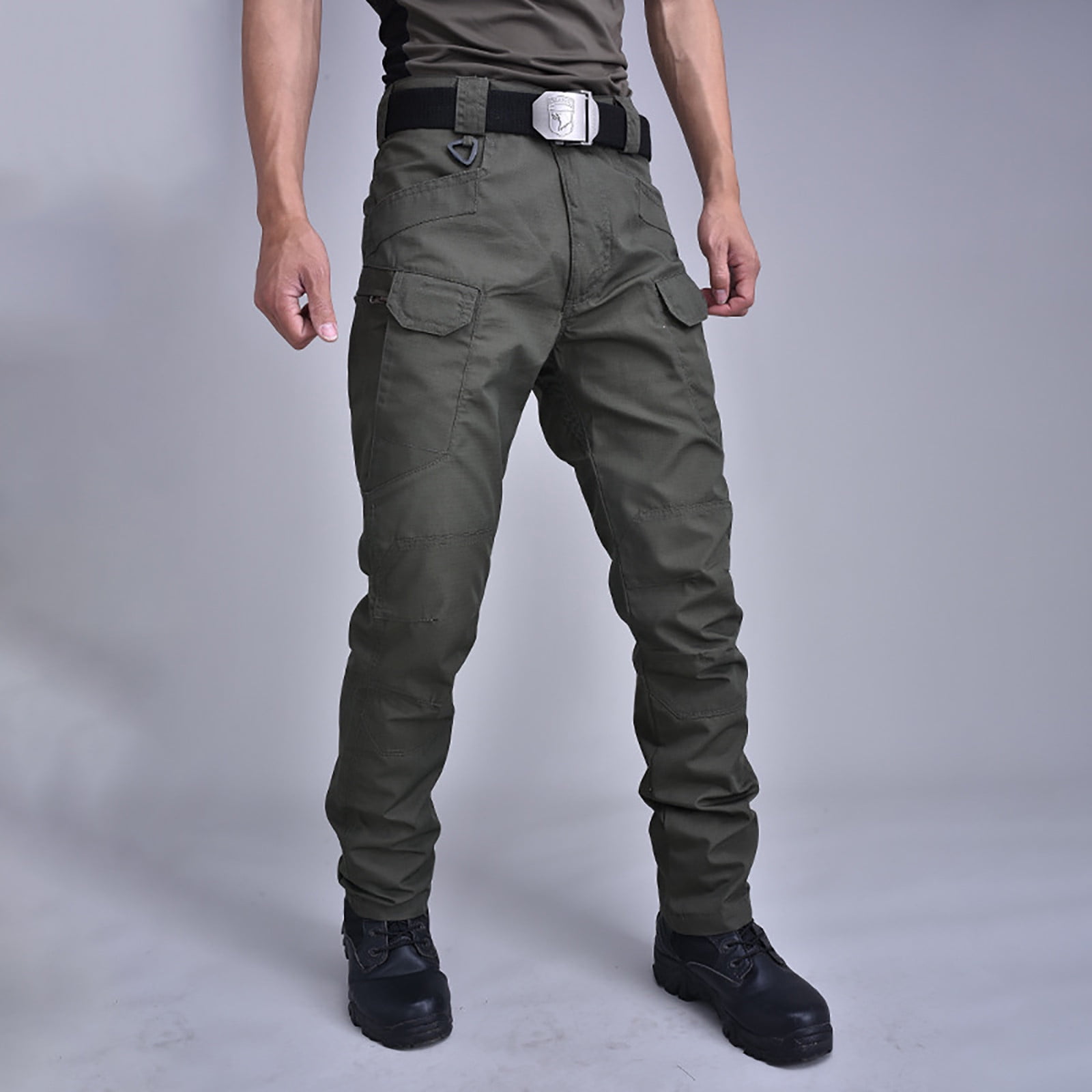 Lenago Shorts Cargo pour Hommes Grande Taille Salopettes pour Hommes Automne Extérieur Multi-Poches Résistant à l'Usure Ajusté Extensible Pantalons Cargo en Liquidation