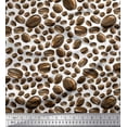 thumbnail image 1 of Soimoi White Poly Georgette Fabric Coffee Beans Food Printed Craft Fabric by the Yard 42 Inch Wide, 1 of 1