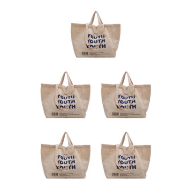 Transemion Fashionable Style Female Shoulder Bag With Wide Application Large Capacity Canvas Shoulder Bag white 5Set