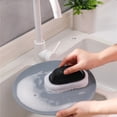 thumbnail image 1 of Iodue Cleaning Brush Solid Color Striped Handle Cleaning Brush Sponge Wipe Tile Kitchen Cleaning Sponge Wipe Decontamination Scouring Brush, 1 of 4