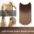 thumbnail image 2 of 20” Invisible Wire Hair Extensions Miracle Secret Fish Line Hairpieces Silky Straight Synthetic hair, 2 of 4