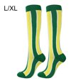 thumbnail image 1 of Bas de Compression 20-30 mmHg Longueur Genou Sport Bas de Compression Sport Bas Genou pour Cyclisme Longueur Genou Unisexe Course Cyclisme, Vert Jaune, G/TG, 1 of 7