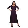thumbnail image 1 of Moomaya Kurtis Indiennes pour Femmes Unies à Encolure Dégagée Manches 3/4 Blouse Longue, 1 of 5