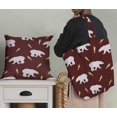 thumbnail image 5 of Soimoi Brown Poly Georgette Fabric Falling Star & Polar Bear Animal Decor Fabric Printed Yard 52 Inch Wide, 5 of 5