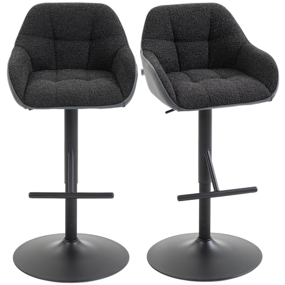 HOMCOM Bar Stools Set of 2, Adjustable Swivel Counter Height Barstools