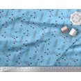 thumbnail image 3 of Soimoi Blue Poly Georgette Fabric Rocket & You Are My Everything Text Print Fabric by Yard 52 Inch Wide, 3 of 3