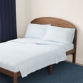 thumbnail image 2 of Mainstays Kids Microfiber Bed Sheet Set, Full, Aqua Stripe, 4 Pieces, 2 of 8