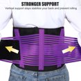 thumbnail image 3 of Unique Bargains Breathable Back Brace Lumbar Support Mesh Design Adjustable Straps Lower Back Brace Purple Size XL, 3 of 7