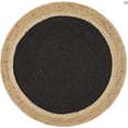 thumbnail image 2 of Indian Handmade Braided Inner Black Natural Jute Area Rug, Home Décor Rug, Jute Rug for Bedroom, Dining Room, living room, Doormat Rug Size - 2' Round (60 cm x 60 cm), 2 of 4