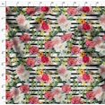 thumbnail image 4 of Soimoi White Poly Georgette Fabric Stripe & Grandiflora Roses Floral Print Sewing Fabric Yard 42 Inch Wide, 4 of 4