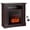Brown, variant on 32" Electric Fireplace w/Mantel and Remote Control, Freestanding Heater w/3-Level Adjustable Flame Brightness & Overheat Protection, White