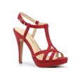thumbnail image 1 of BLISSFUL STEP Sandales à Talon Aiguille à Plateforme à Bride en T Slingback pour Femmes Rouge 9,5, 1 of 8