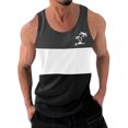 thumbnail image 1 of Lolmot Débardeur pour Hommes, Débardeurs de Sport à Col Rond pour Hommes, Mode Décontractée, Chandail à Imprimé Patchwork, 1 of 4