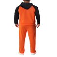 thumbnail image 4 of Men‘s Fitness Sports Pants Set Contrast Color Patchwork Drawstring Hooded Large Pocket Sweater + High Stretch Pants, 4 of 9