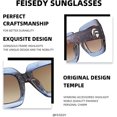 thumbnail image 3 of FEISEDY Oversized Square Sunglasses Multi Tinted Glitter Frame Stylish Inspired B2276, 3 of 6